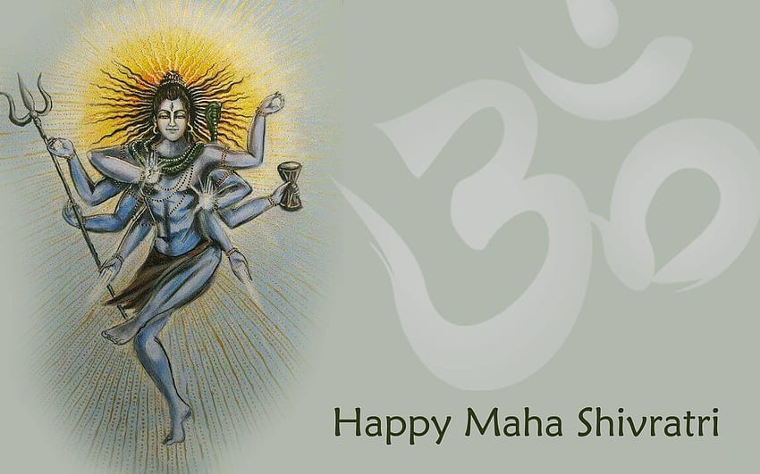 Happy maha shivratri black and white line art Vector Image