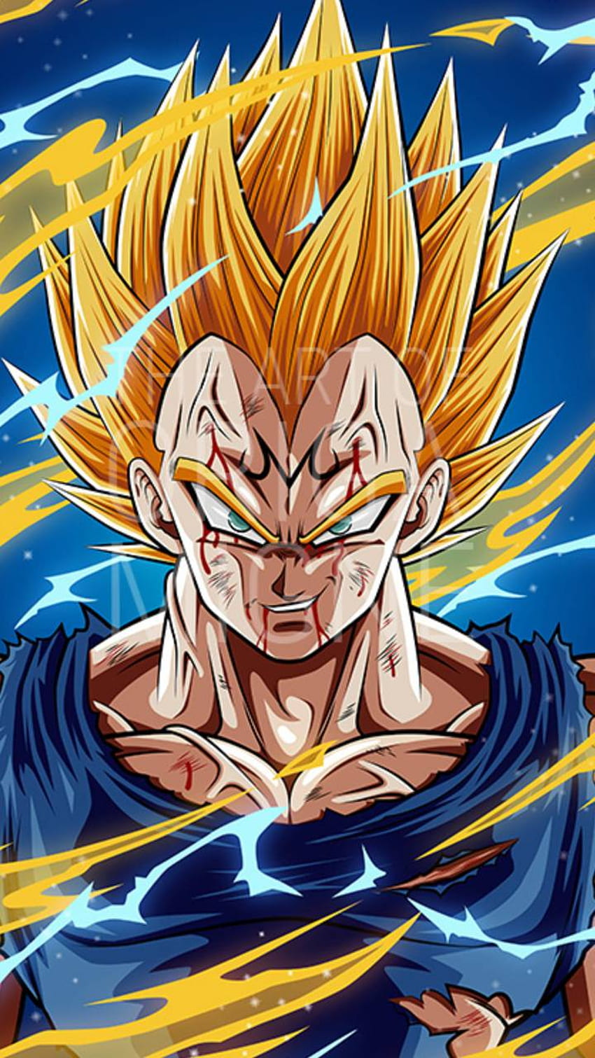 Goku SSJ2 vs Majin Vegeta SSJ2  Desenhos de anime, Tatuagens de anime,  Anime