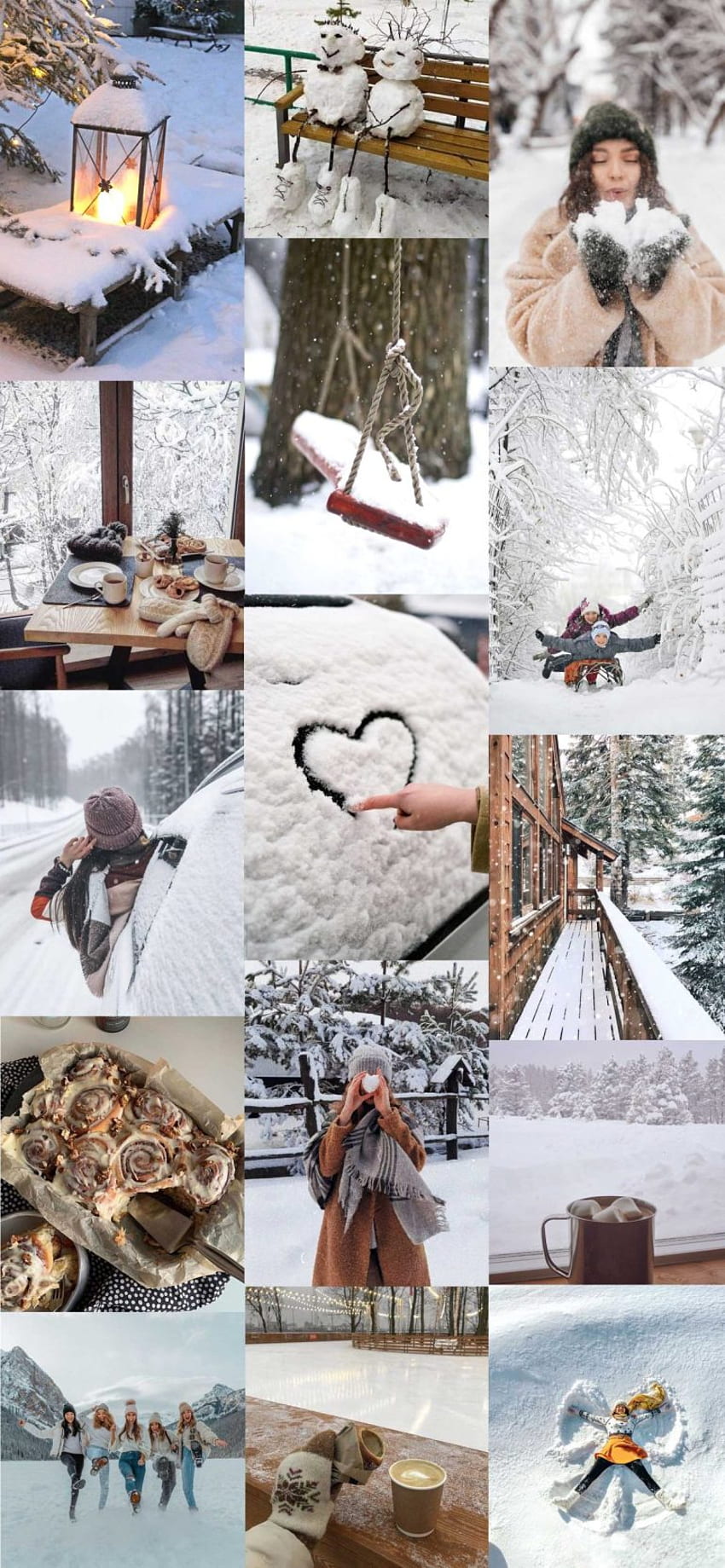 Idées de collage : Winter Neutral - Idea, iPhone, Color Schemes, Winter Aesthetic Collage Fond d'écran de téléphone HD