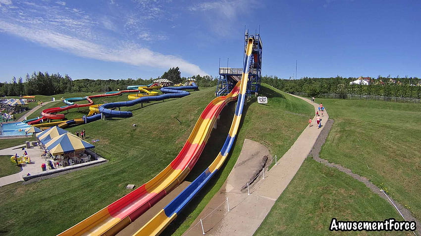 Magic Mountain Water Park in Moncton, New Brunswick, Canada - rides, videos, and review, Water Slide HD wallpaper