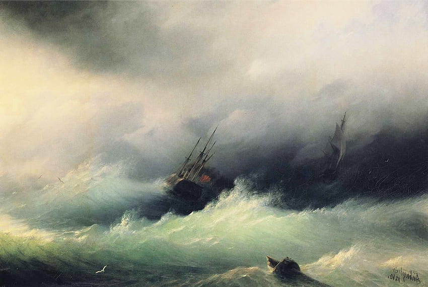 painting ivan aivazovsky sea sailing ship boat classic art , Sea Painting HD wallpaper