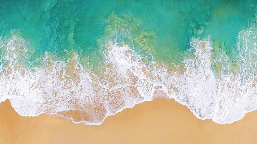 iOS 11, , , praia, oceano, sistema operacional, praia iPhone papel de parede HD