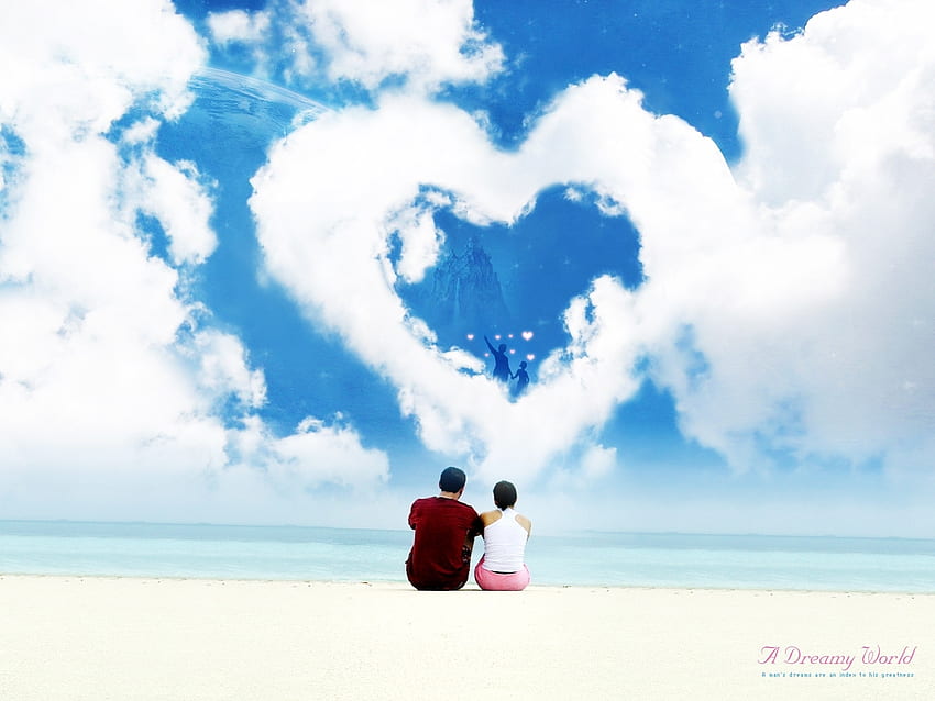 People, Sky, Hearts, Love, Valentine's Day HD wallpaper