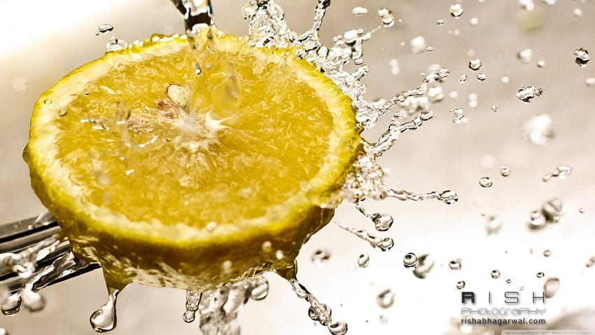 Lemon splash, graphy, splash, прясно, храна, лято, яжте, абстрактно, лимон, плодове, вода HD тапет