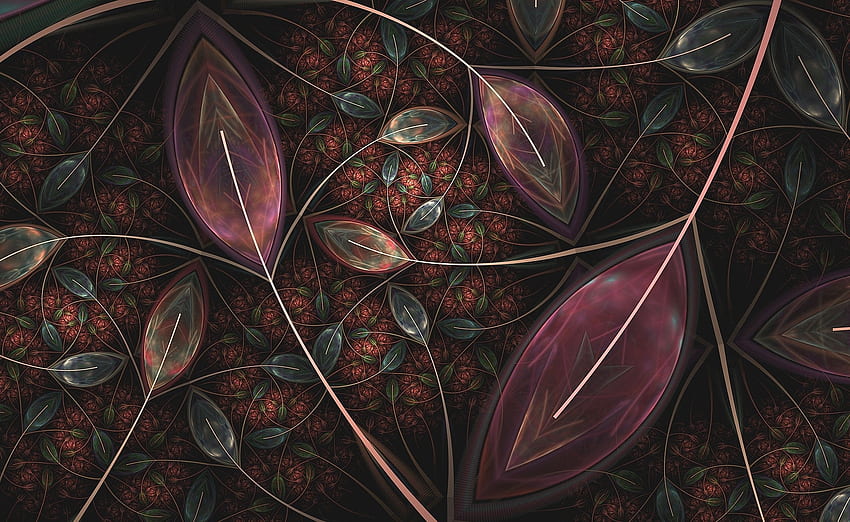 Абстрактно, розово, черно, текстура, есен, листа, luminos HD тапет
