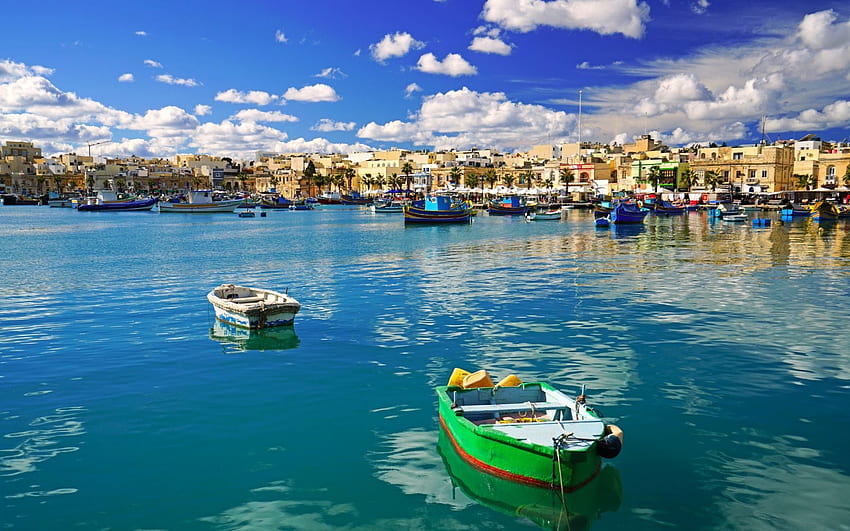 Malta, pelabuhan, musim panas, Laut Mediterania Wallpaper HD