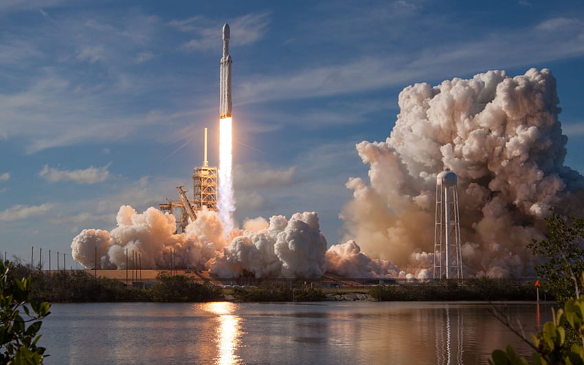 SpaceX, luar angkasa, asap, roket Wallpaper HD