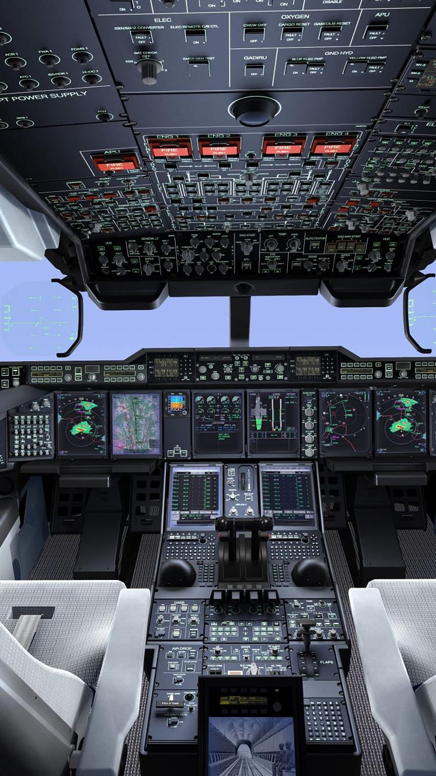 Airbus Cockpit iPhone, A350 Cockpit HD тапет за телефон