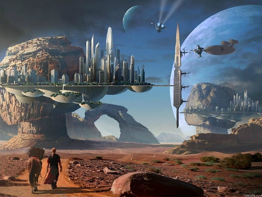 Paisaje y de ciencia ficción, paisaje de ficción fondo de pantalla