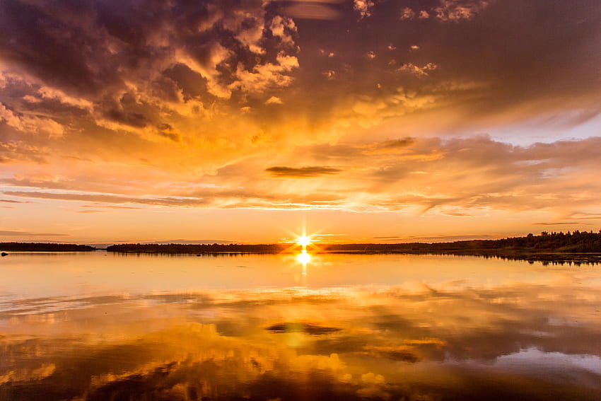 Nature, Water, Sunset, Twilight, Lake, Reflection, Dusk HD wallpaper