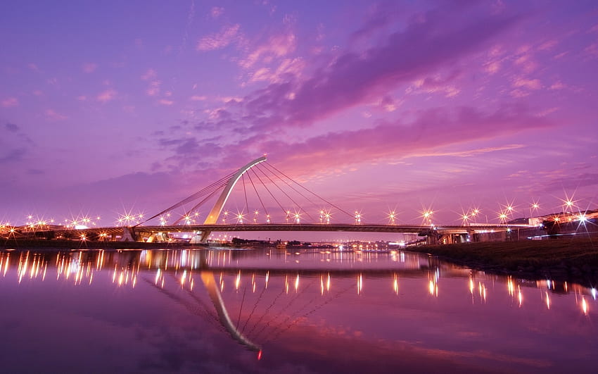 Мостове, Архитектура, Виолетово HD тапет