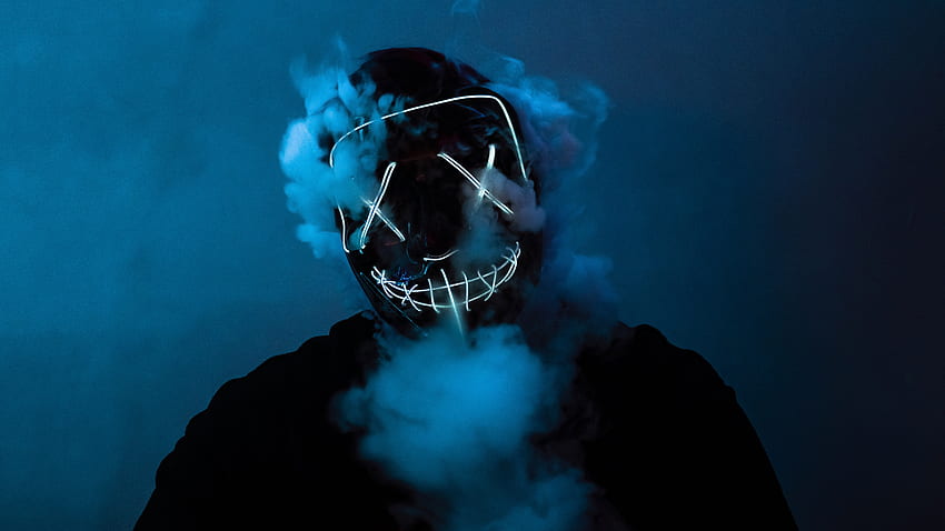 Purge Mask, Smoke, Neon Light - Resolução:, Neon Purge papel de parede HD