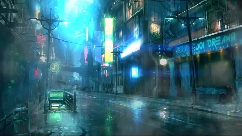 neon street - Coub - GIF dengan suara Wallpaper HD