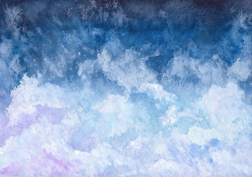 Wrought Studio Fairchild Removable Watercolor Clouds Nursery 4.83, Blue Cloud HD wallpaper