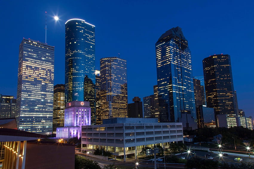 Panoramę Houston, panoramę centrum Houston Tapeta HD