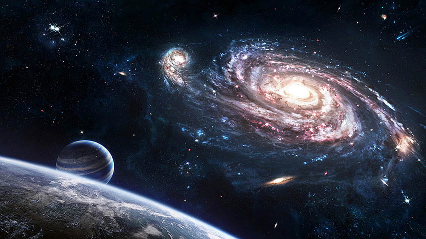 Outer space galaxies ., 1600X900 Space HD wallpaper