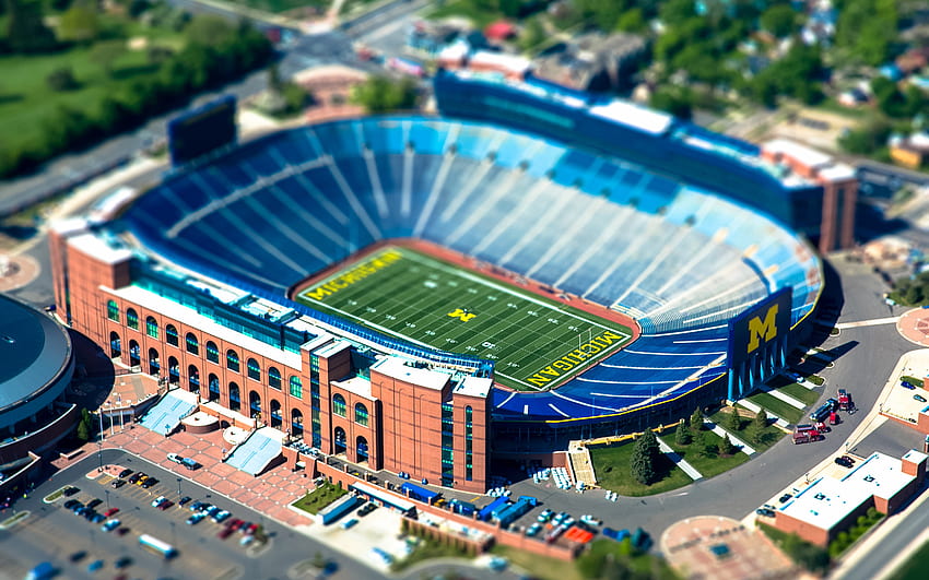 Michigan State University Stadium Tilt-Shift-Fußball. HD-Hintergrundbild