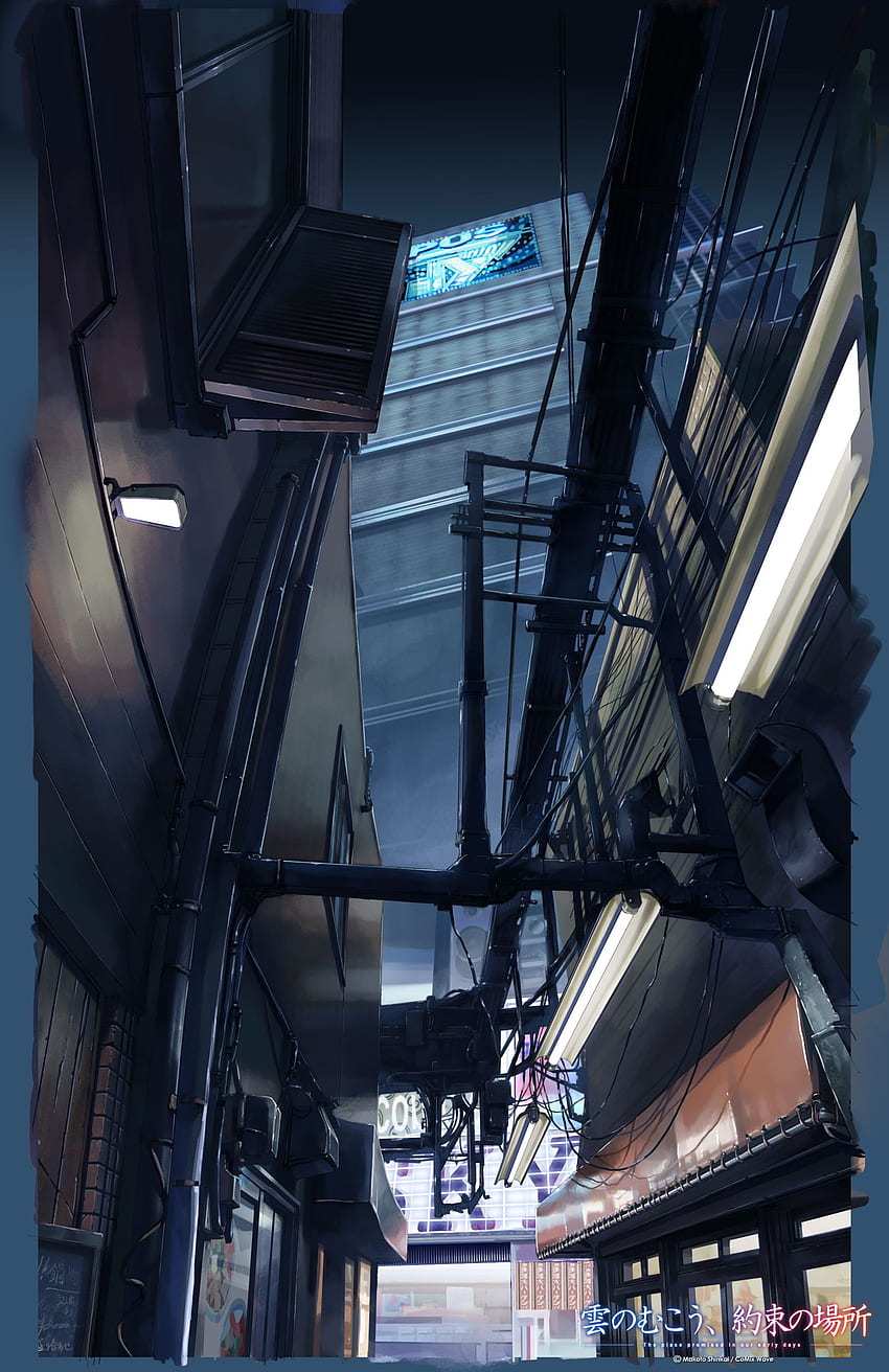 Kumo no Mukou Yakusoku no Basho/. Anime scenery, Environmental art, Anime background, Makoto Shinkai Phone HD phone wallpaper