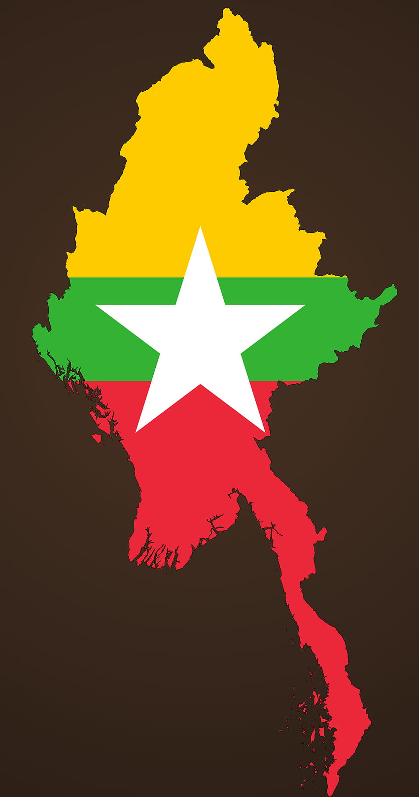 미얀마 국기 지도니다. 미얀마 국기, 미얀마 예술, 깃발, 버마 HD 전화 배경 화면