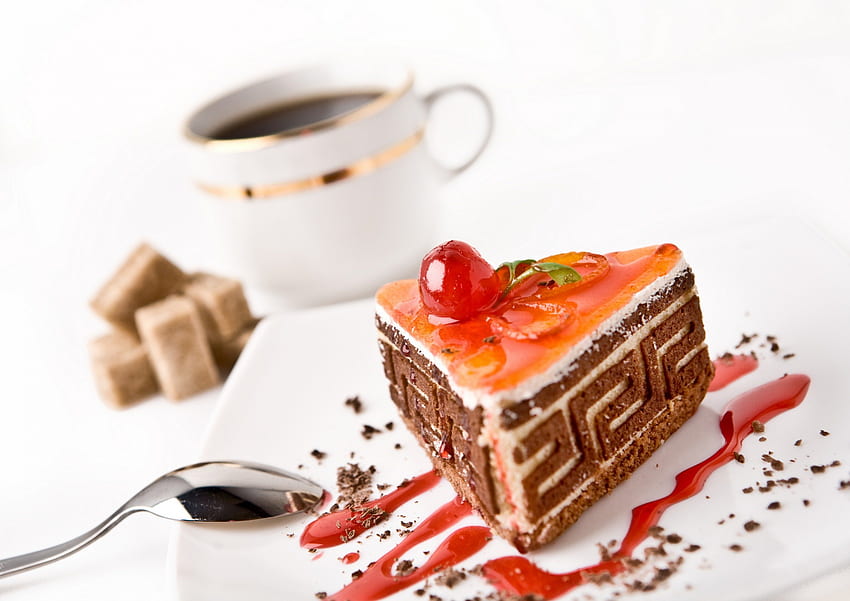 Tasty Cake, sweet, graphy, sugar, tasty, beautiful, cup, cake, beauty, cup of coffee, coffee time, coffee, lovely HD wallpaper