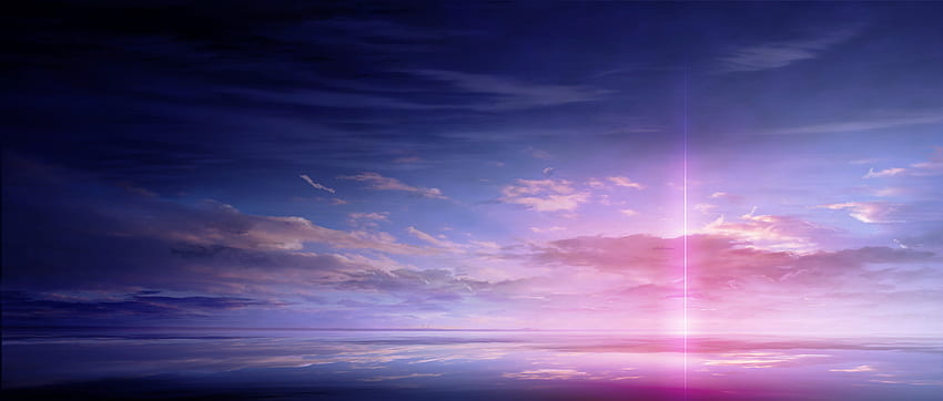 애니메이션 스캔 풍경 하늘 구름 아름다운 밝은 색상., 흐린 애니메이션 HD 월페이퍼