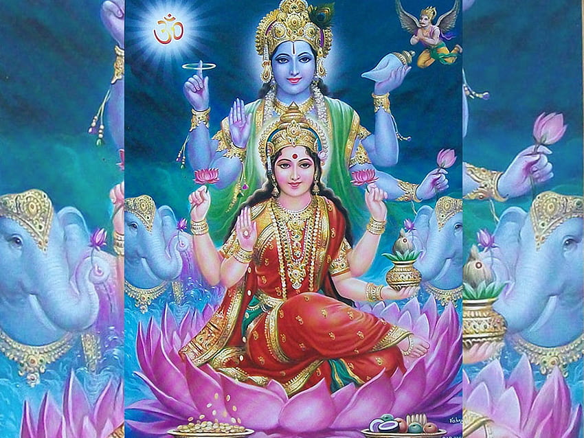 Belle Vishnu Laxmi. du Seigneur Vishnu et Lakshmi, Laxmi Narayan Fond d'écran HD