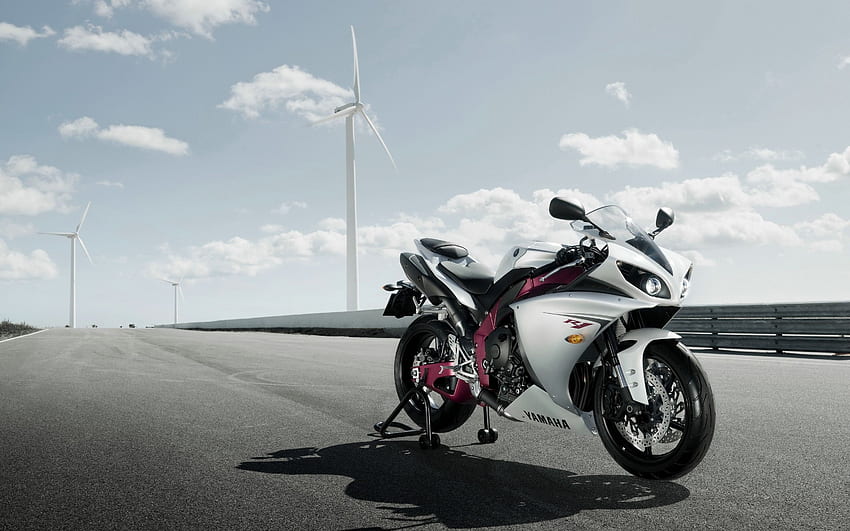 Yamaha, Moto GP, windmills, motorbikes, wind generators, yamaha R1 HD wallpaper