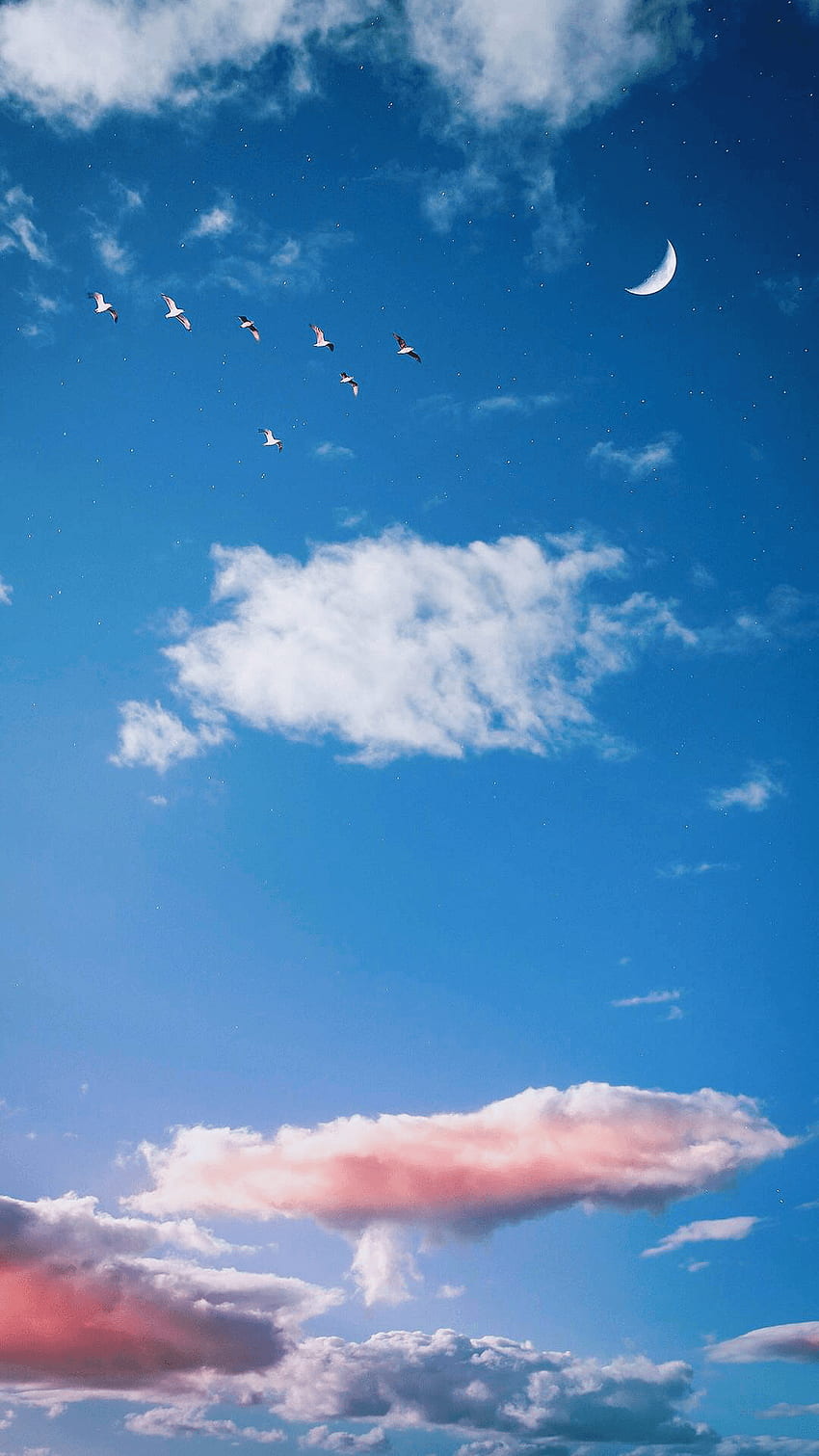 미적 흐린 하늘, 진한 파란색 구름 HD 전화 배경 화면