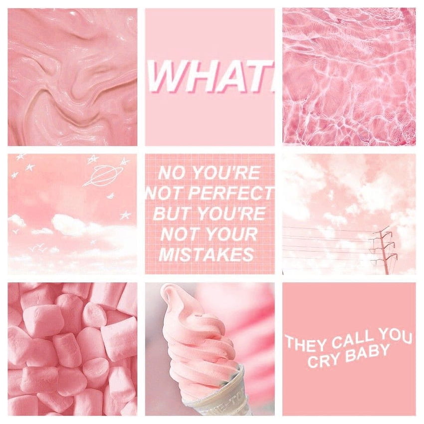 Toedit aesthetic pink pastel remixit background col, Pink Collage HD ...