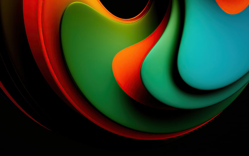 Abstract, curvy shapes, colorful HD wallpaper