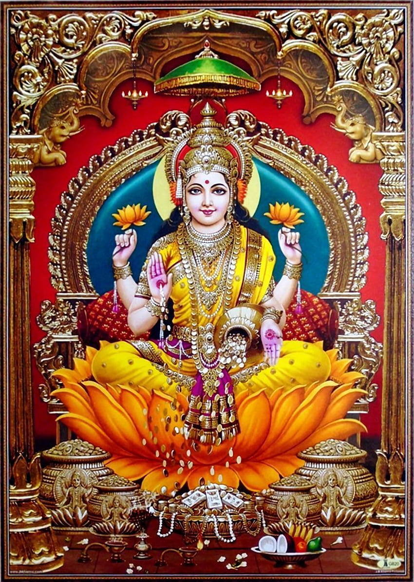 Lakshmi Maa (przez eBay: Indian_ash). Bogactwo Lakshmi, bogini Durga Tapeta na telefon HD