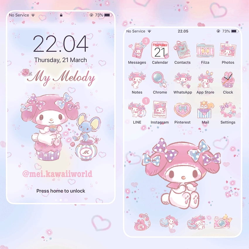Dunia Kawaii : Tema iPhone Melody Teatime, My Melody wallpaper ponsel HD