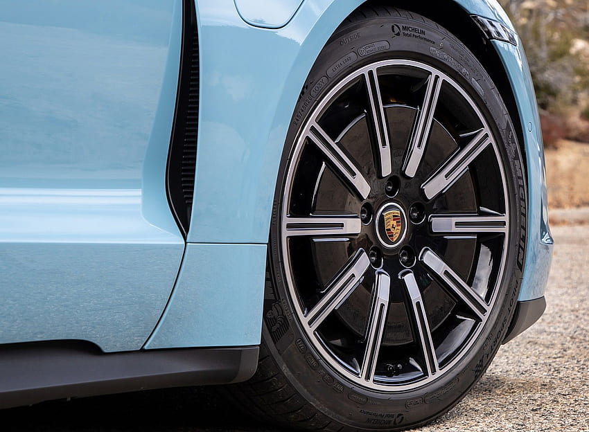 Porsche Taycan 4S (Color: Frozen Blue Metallic) Wheel HD wallpaper
