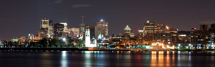 Px Canada City Lights Montreal Çoklu Ekran Gecesi - Çift Monitör Montreal - ve Arka Plan HD duvar kağıdı