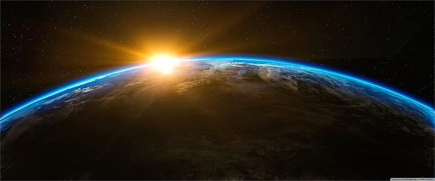 Super Ultrawide im Jahr 2020. Erde, Ozonschicht, globale Erwärmung HD-Hintergrundbild