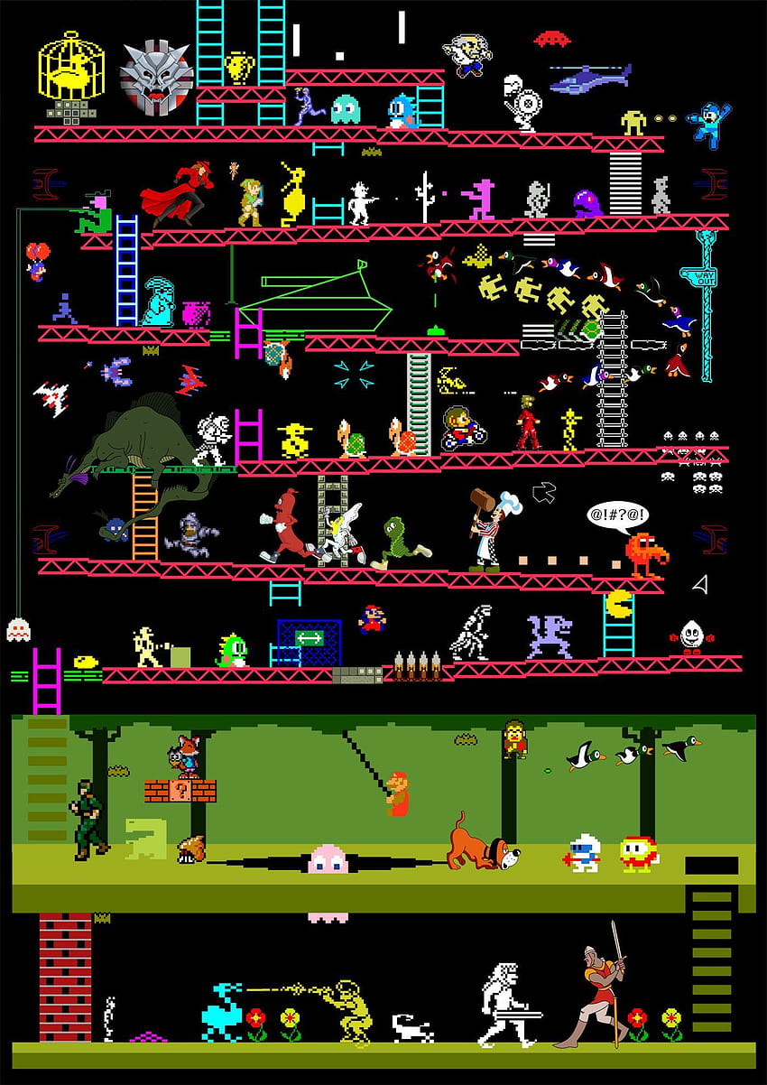 빈티지 아케이드 게임, 80년대 아케이드 게임 HD 전화 배경 화면