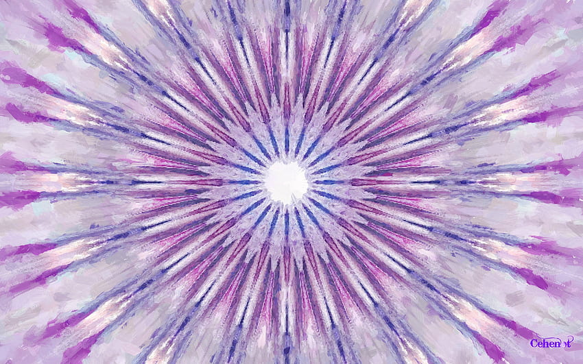Abstract flower, blue, white, by cehenot, art, mandala, painting, abstract, pictura, flower, texture, lilac HD wallpaper
