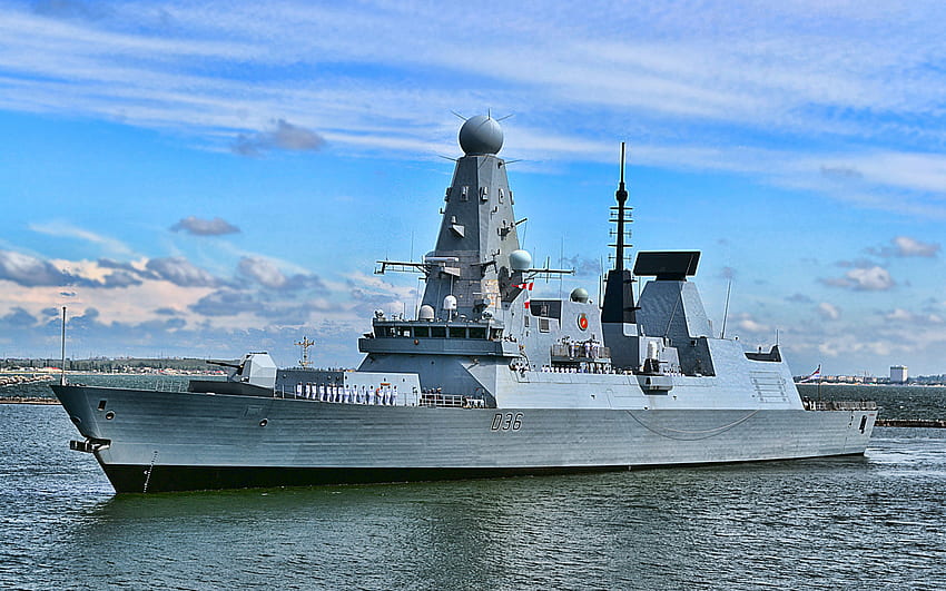 HMS Defender, port, destroyer, D36, Royal Navy, air-defence destroyer, warships, Daring-class, British warship HD wallpaper