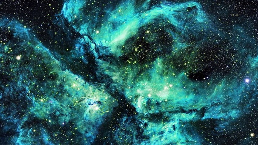Schöne hellblaue Galaxie, cyan-blaue Galaxie HD-Hintergrundbild