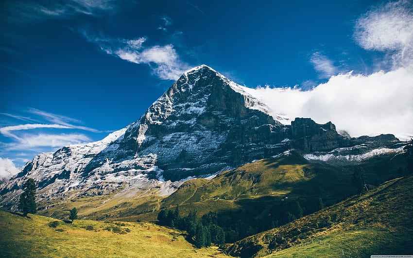 Montanha Eiger, Grindelwald, Suíça Paisagem Ultra, Suíça papel de parede HD