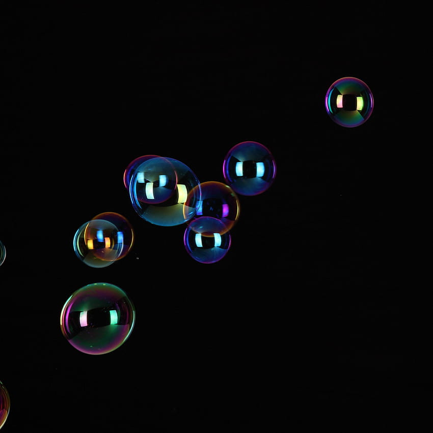 bubbles, soap, black background ipad, Pro HD phone wallpaper