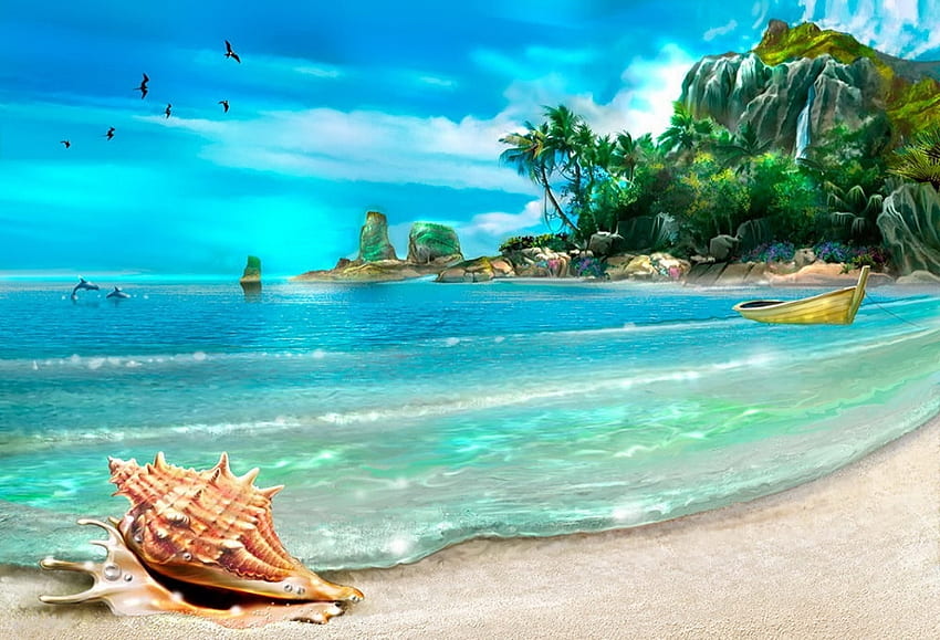 Rêves d'été, mer, coquillage, nature, plage Fond d'écran HD