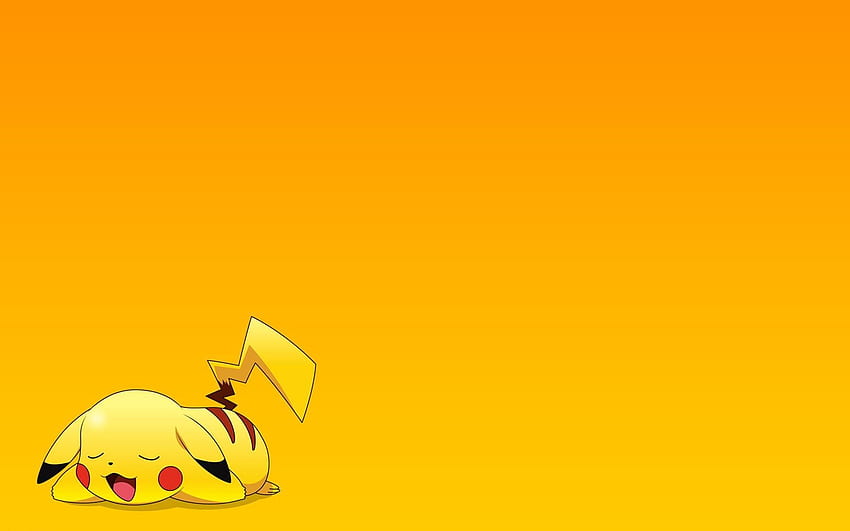 Pokemon Pikachu Yellow Background anime series character, Sleepy Pikachu HD wallpaper