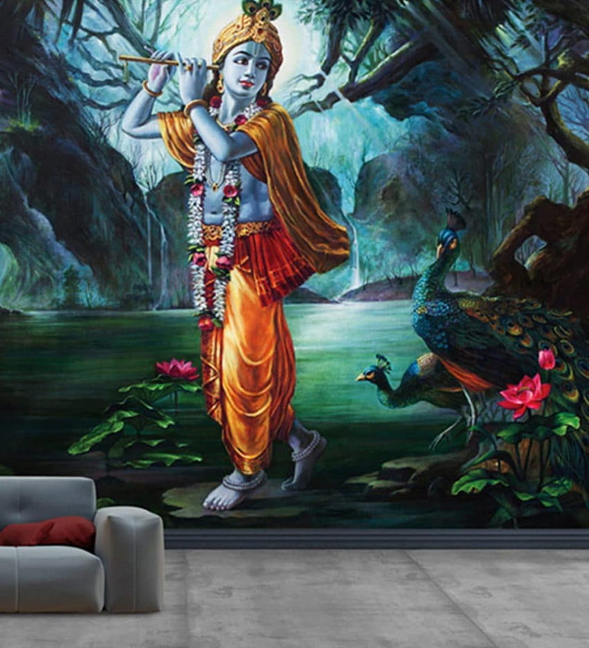 다색 부직포 Mesmerizing Krishna By Wallskin 온라인 구매 - 영적 - 가구 - 가정 장식, Krushna HD 전화 배경 화면