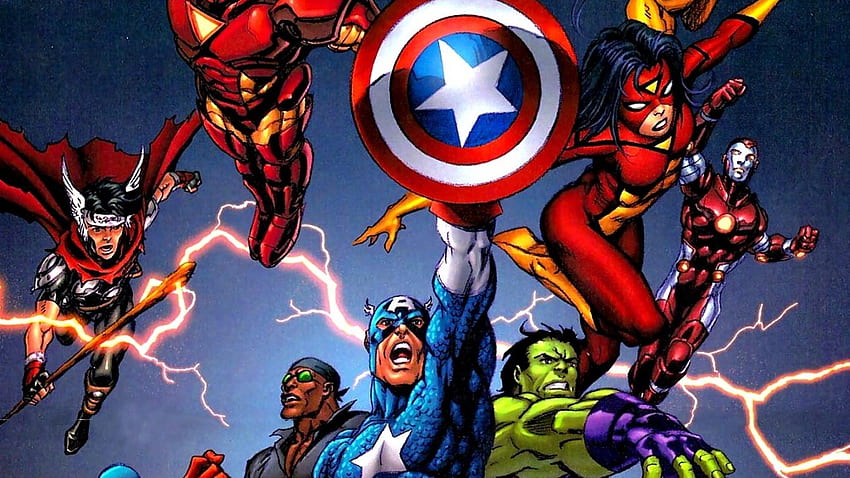 hulk iron man thor captain america avengers comics cartoon, Avengers Animated HD wallpaper