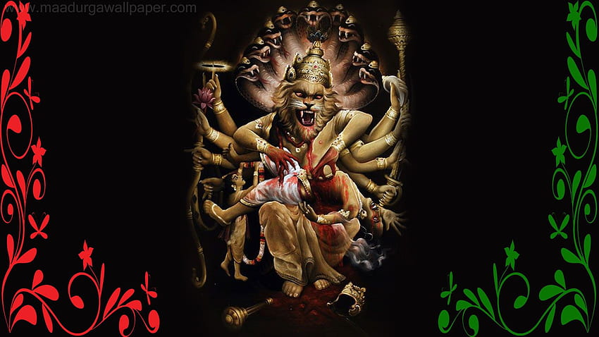 Lord Hanuman Angry Animated - Lord Narasimha - - HD wallpaper
