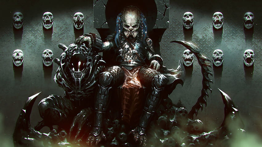 Predator Alien Skull Sci Fi นักล่าเอเลี่ยน วอลล์เปเปอร์ HD