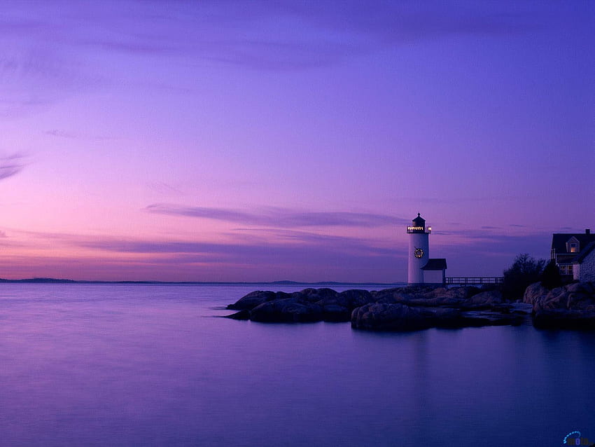 アニスクアム灯台、マサチューセッツ州、海、灯台、アメリカ、自然、日没 高画質の壁紙