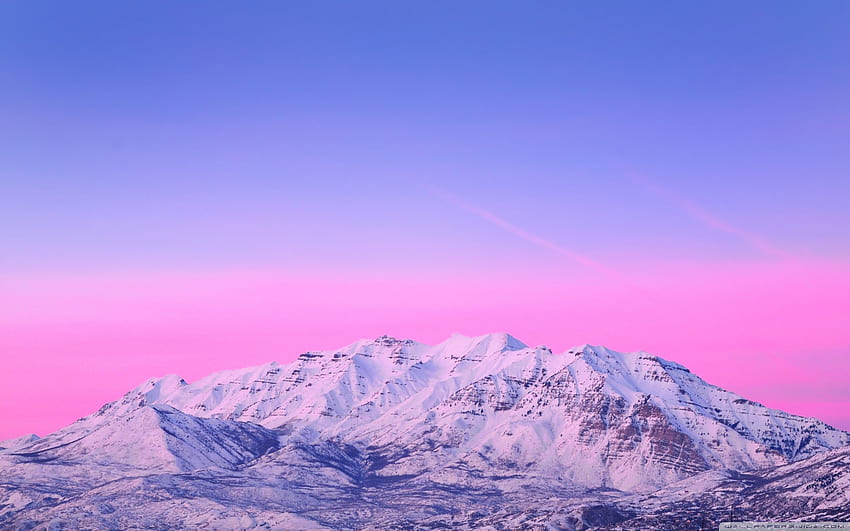 Pastellgebirgssonnenuntergang, rosa Gebirgssonnenuntergang HD-Hintergrundbild