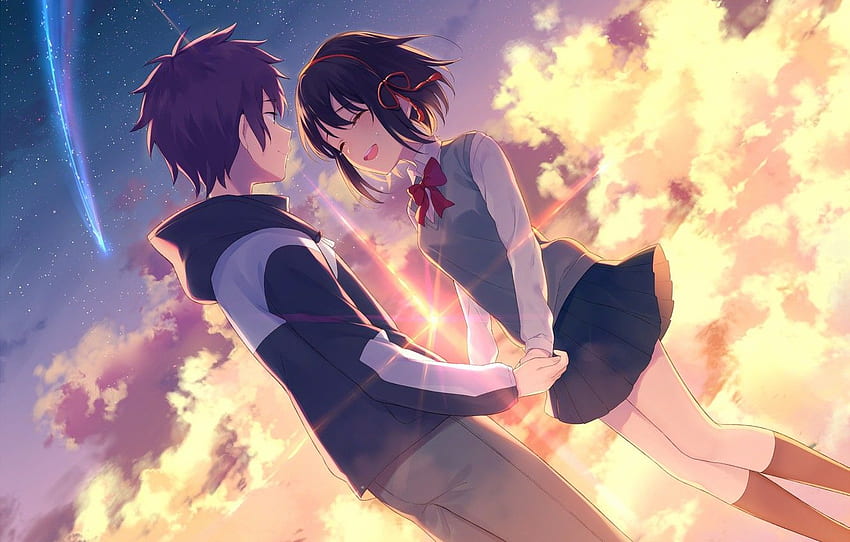 Girl, Love, Sunset, Romance, Anime - Long Distance Love Anime, Anime Girl In Love HD wallpaper